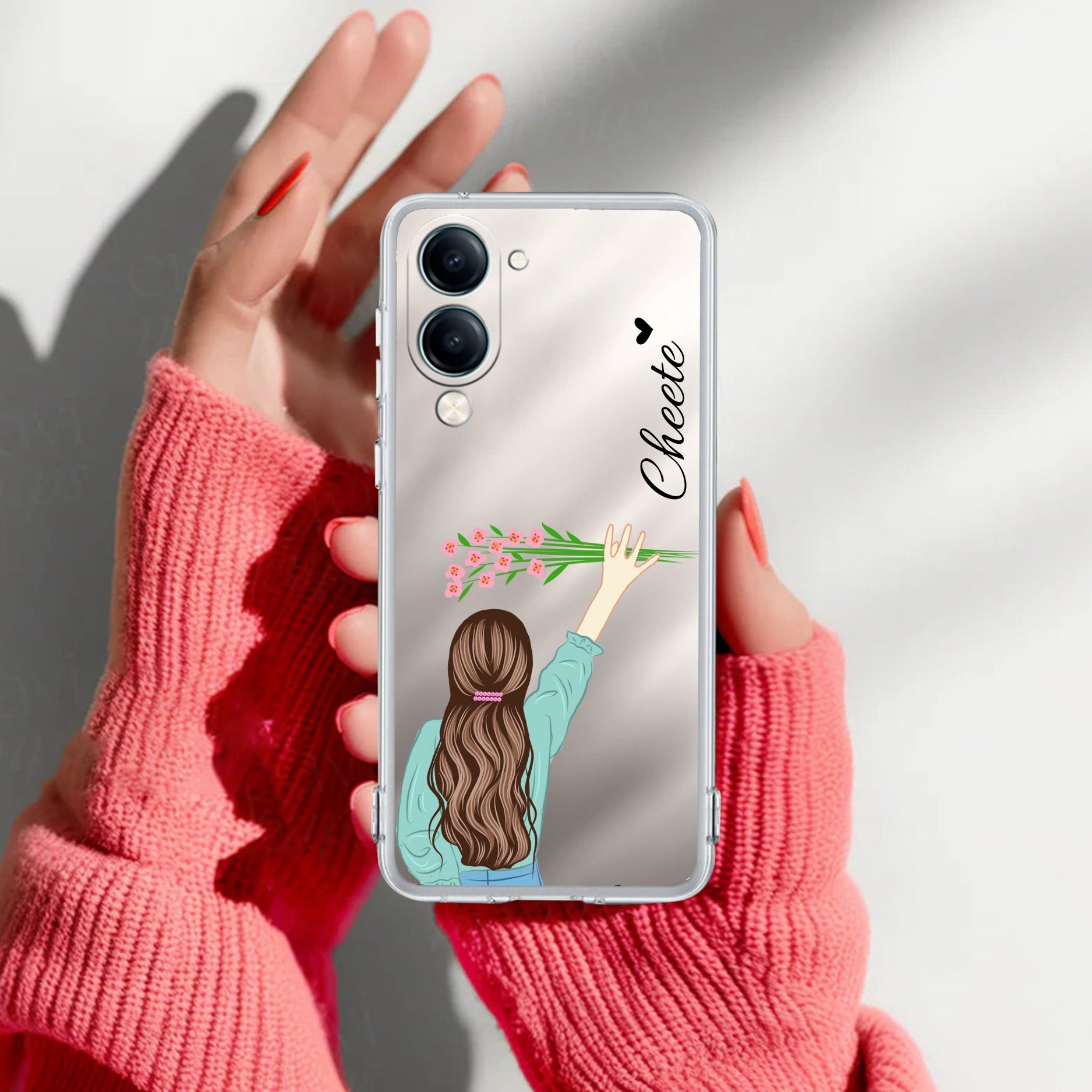 Personalized Blue Blossom Girl Transparent Silicon Case For Vivo T4 Lite 5G