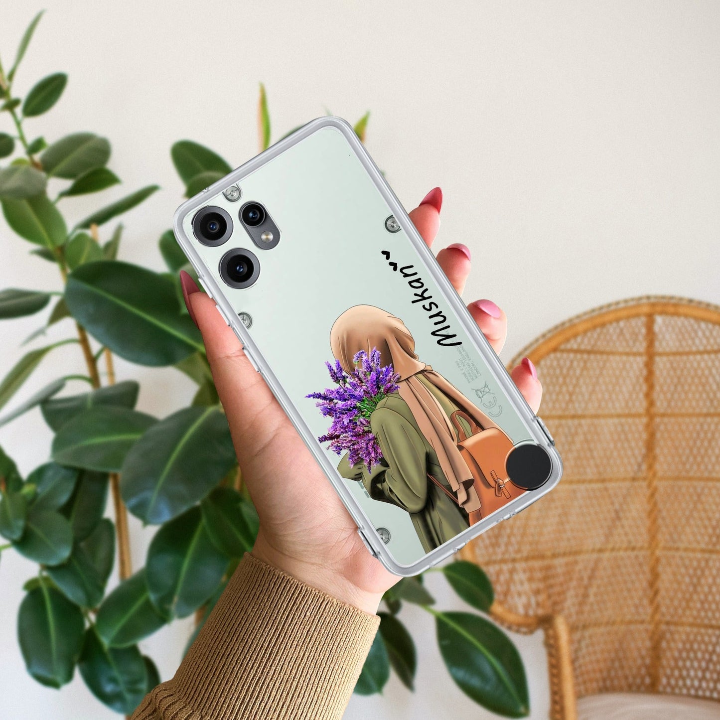 Personalized Hijab Girl Transparent Silicon Case For Nothing