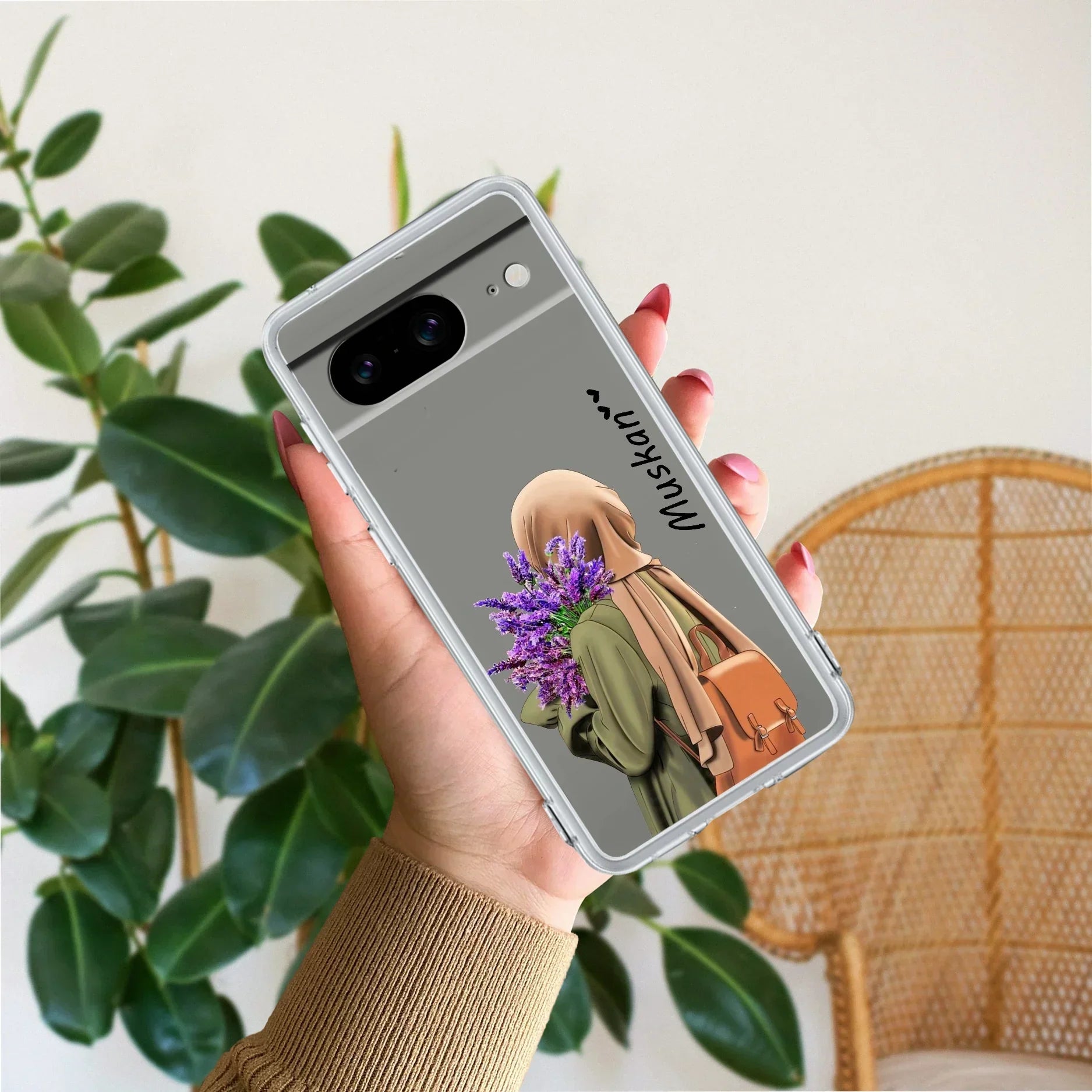Personalized Hijab Girl Transparent Silicon Case For Google Pixel 8 5G