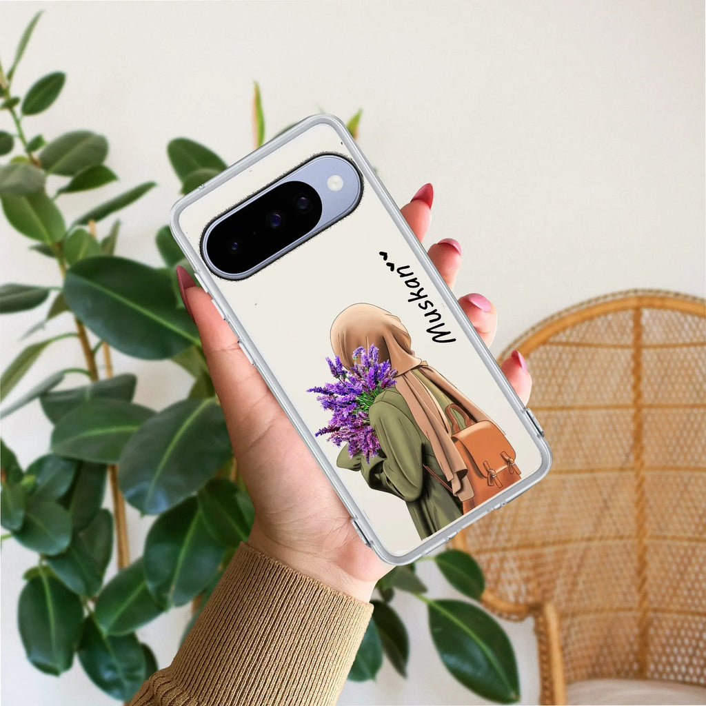Personalized Hijab Girl Transparent Silicon Case For Google Pixel 10