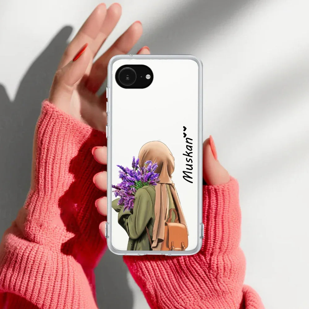 Personalized Hijab Girl Transparent Silicon Case For iPhone - ShopOnCliQ