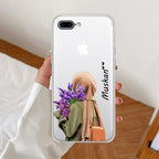 Personalized Hijab Girl Anti Yellow Clear Case For iPhone 7 Plus / iPhone 8 Plus