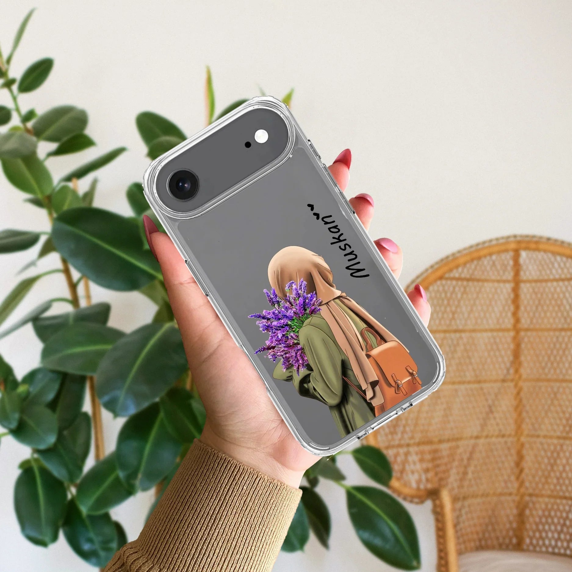 Personalized Hijab Girl Transparent Silicon Case For iPhone - ShopOnCliQ