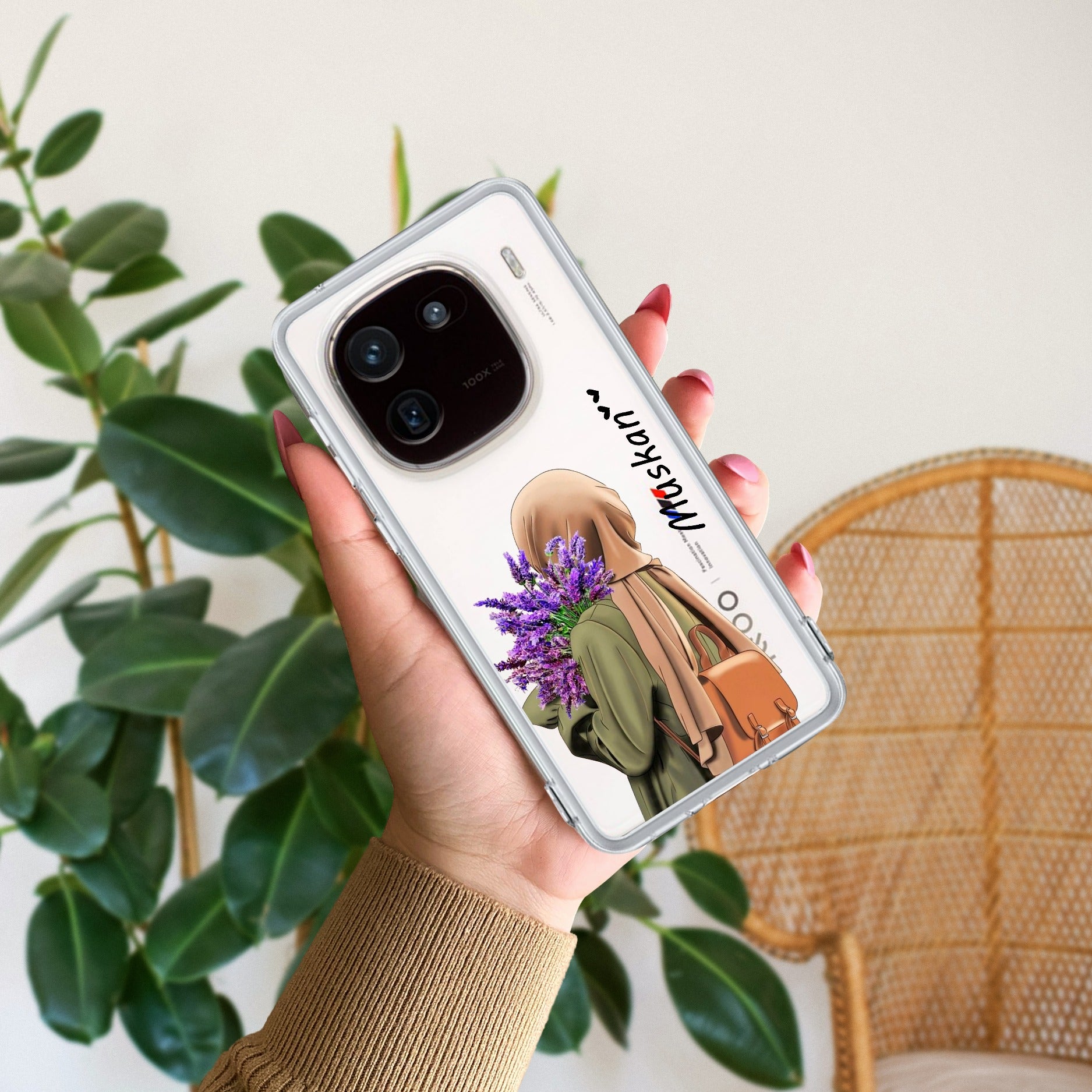Personalized Hijab Girl Transparent Silicon Case For iQOO - ShopOnCliQ
