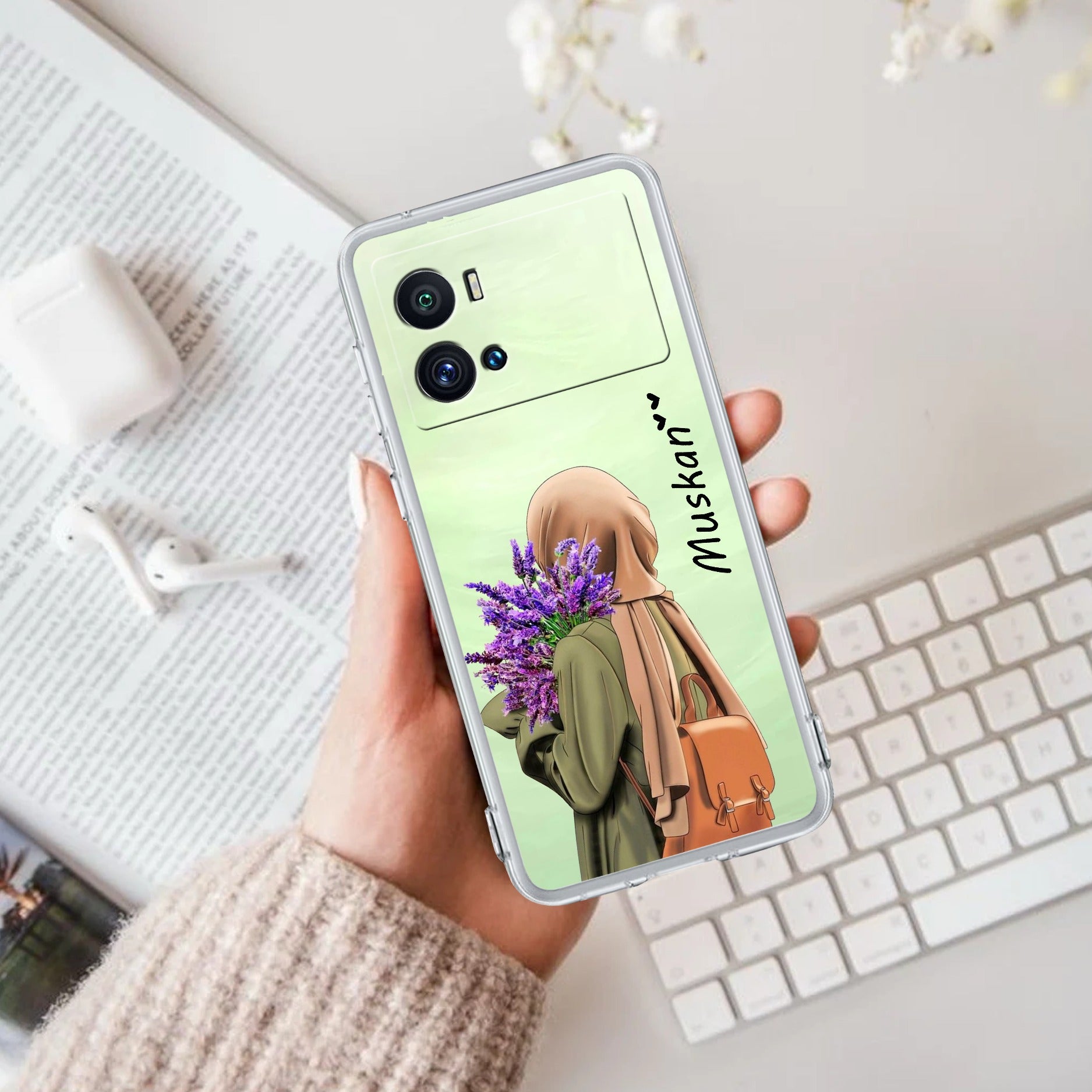 Personalized Hijab Girl Transparent Silicon Case For iQOO Neo 7 Pro 5G