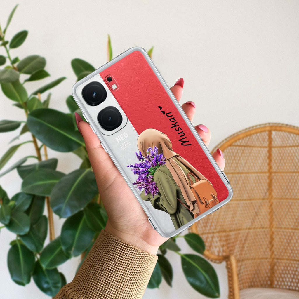 Personalized Hijab Girl Transparent Silicon Case For iQOO Neo 9 Pro 5G