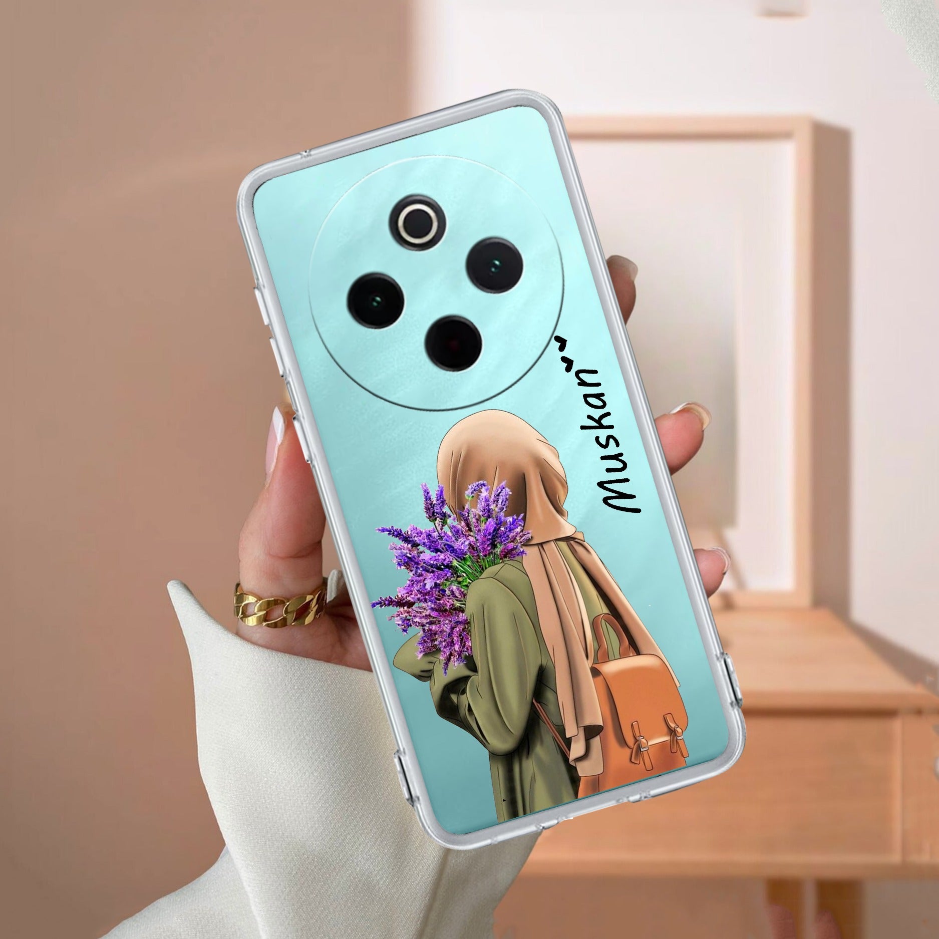 Personalized Hijab Girl Transparent Silicon Case For iQOO - ShopOnCliQ