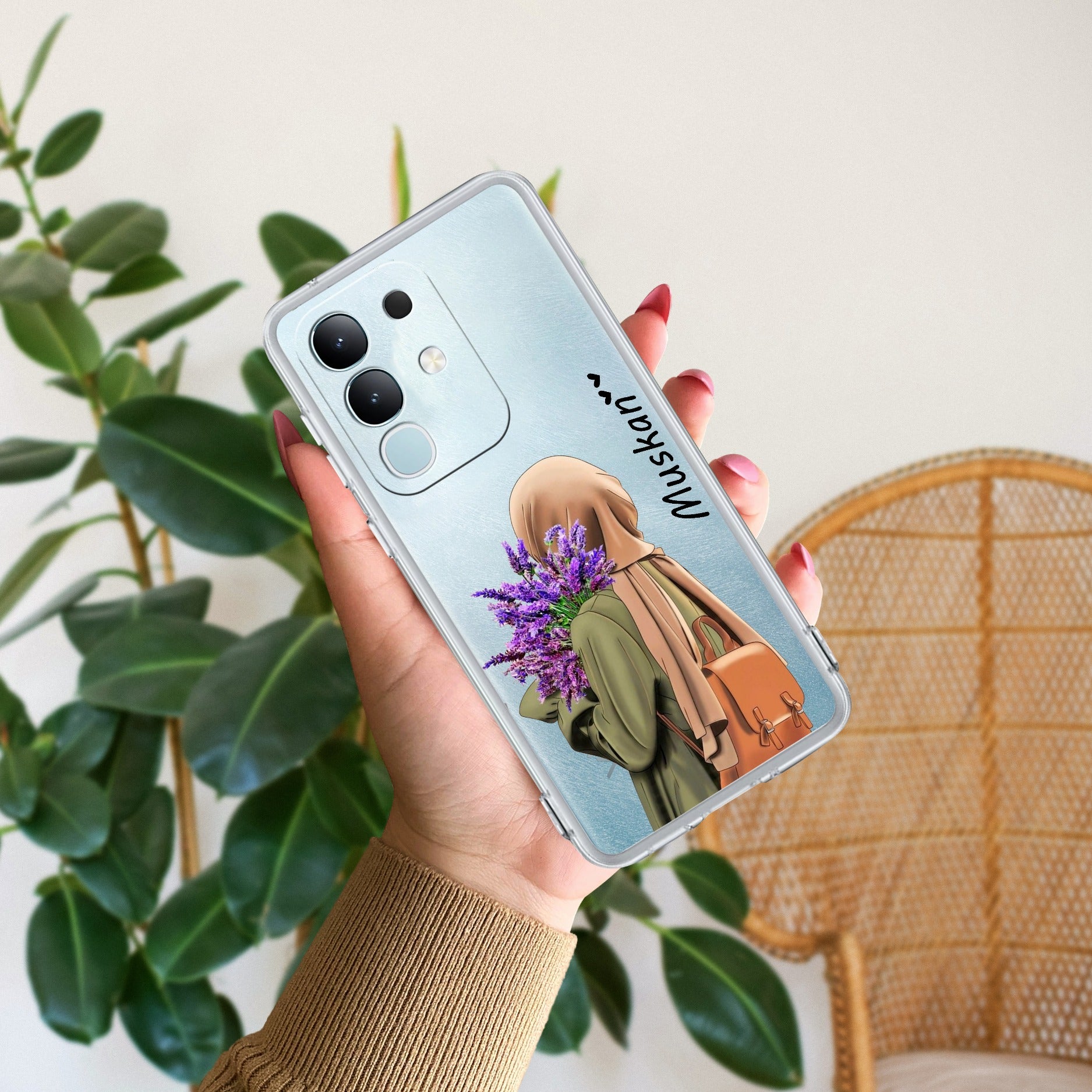 Personalized Hijab Girl Transparent Silicon Case For iQOO - ShopOnCliQ