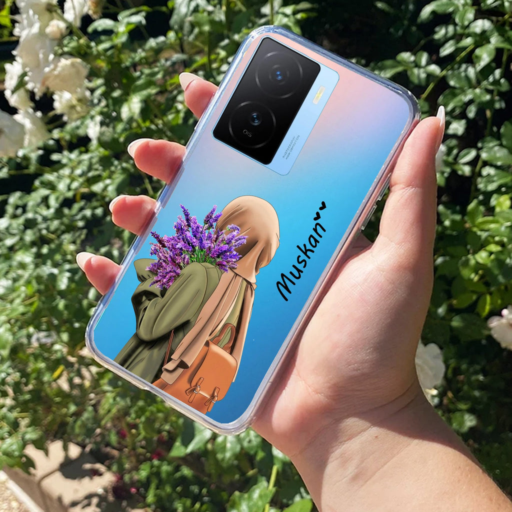 Personalized Hijab Girl Transparent Silicon Case For iQOO Z7s 5G