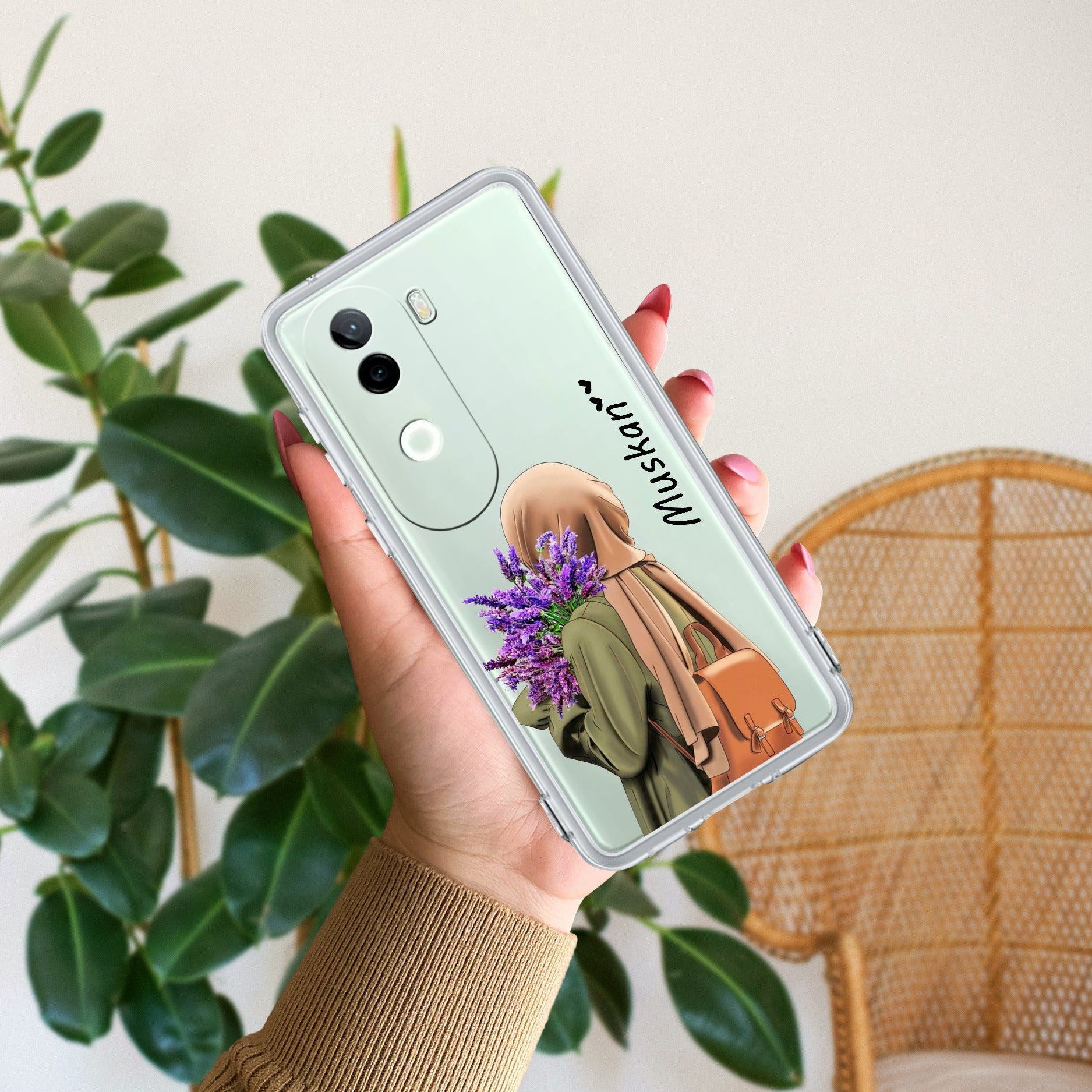 Personalized Hijab Girl Transparent Silicon Case For iQOO Z9s 5G