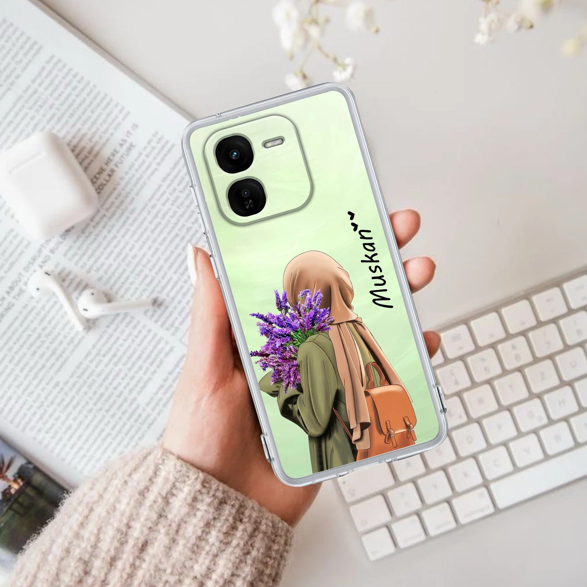 Personalized Hijab Girl Transparent Silicon Case For iQOO Z9x 5G