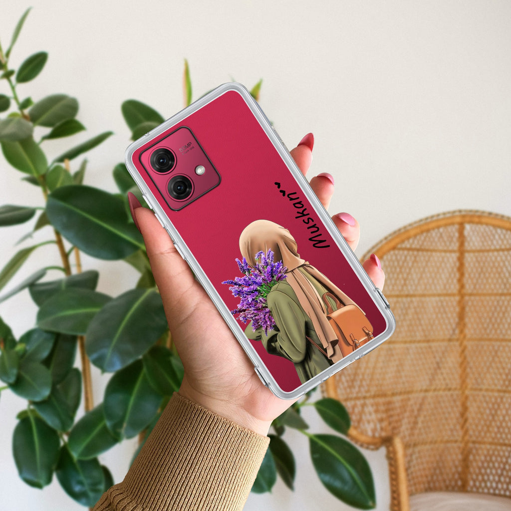 Personalized Hijab Girl Anti Yellow Case For Motorola G84 5G