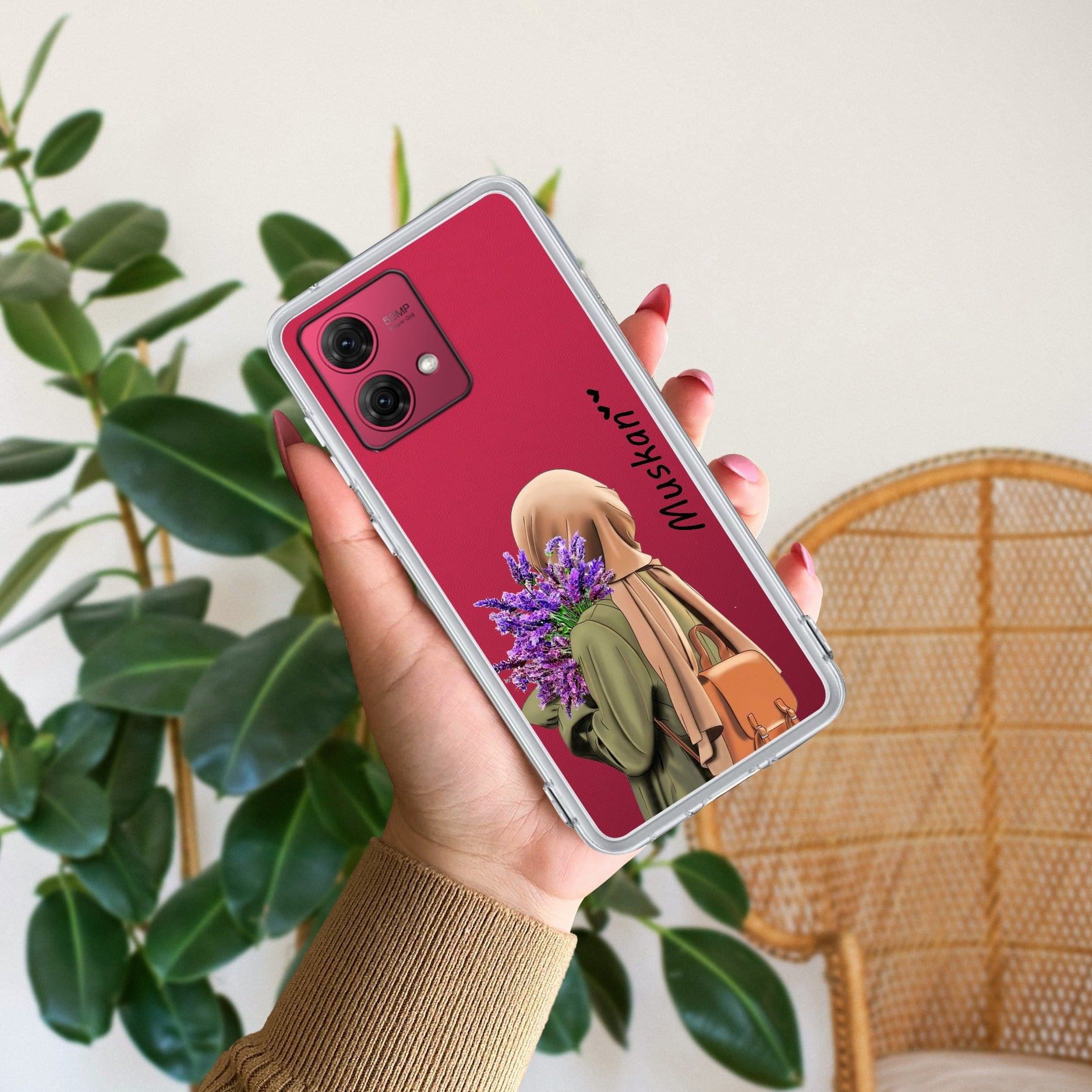 Personalized Hijab Girl Anti Yellow Case For Motorola G84 5G