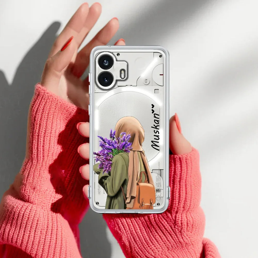 Personalized Hijab Girl Transparent Silicon Case For Nothing - ShopOnCliQ