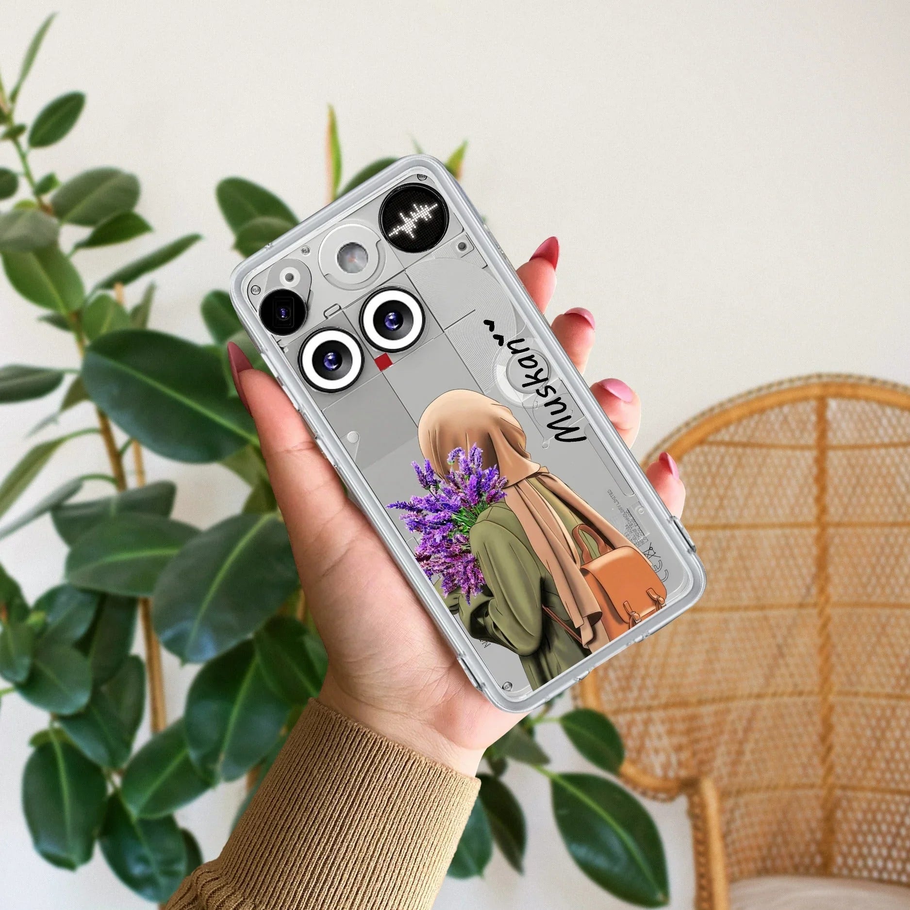 Personalized Hijab Girl Transparent Silicon Case For Nothing - ShopOnCliQ