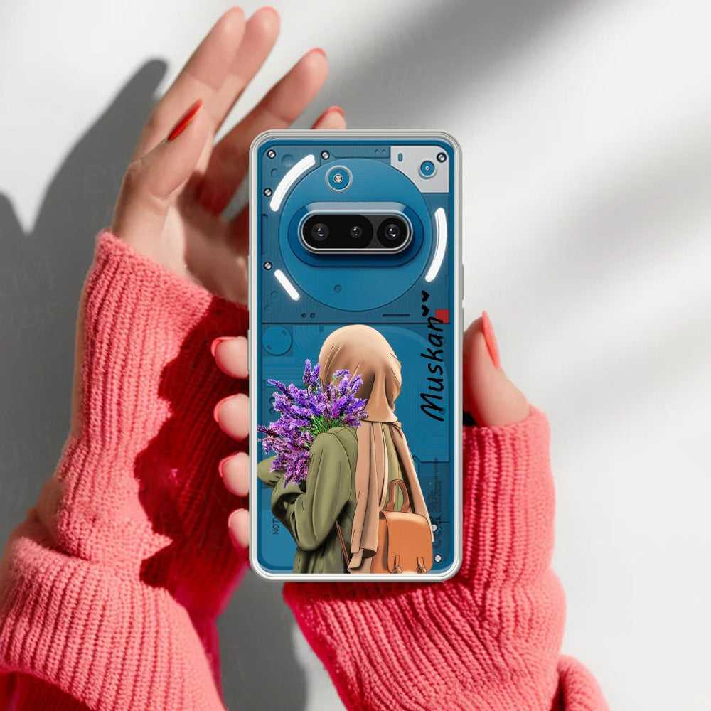 Personalized Hijab Girl Transparent Silicon Case For Nothing