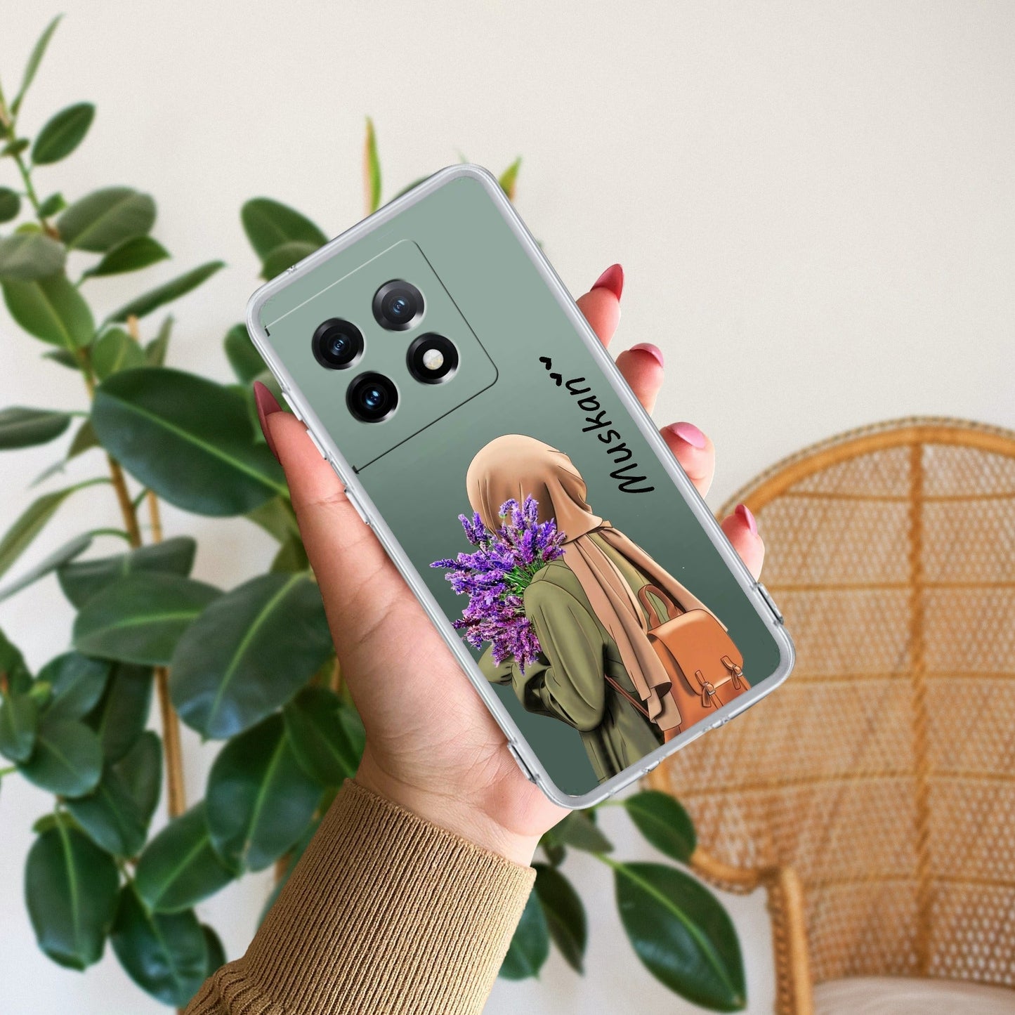 Personalized Hijab Girl Transparent Silicon Case For OnePlus