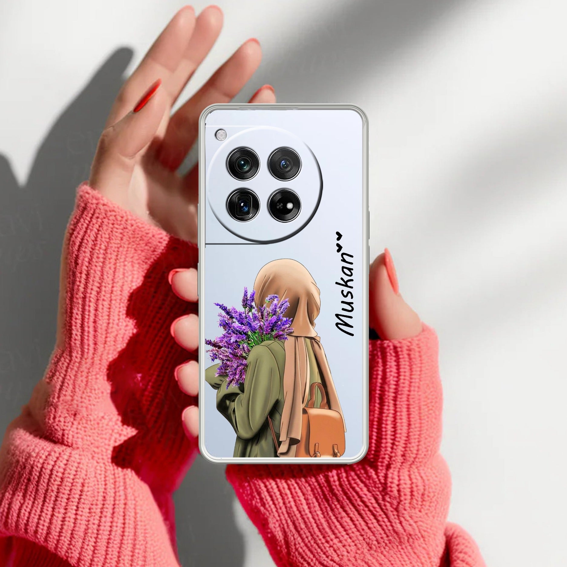 Personalized Hijab Girl Transparent Silicon Case For OnePlus