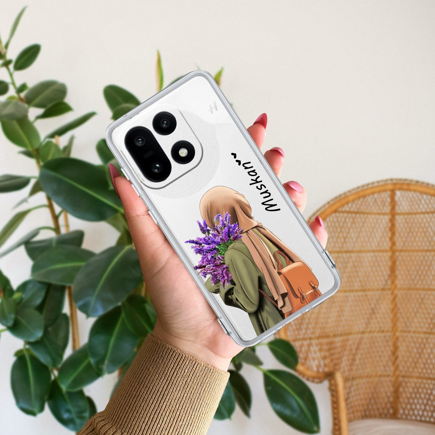 Personalized Hijab Girl Transparent Silicon Case For OnePlus