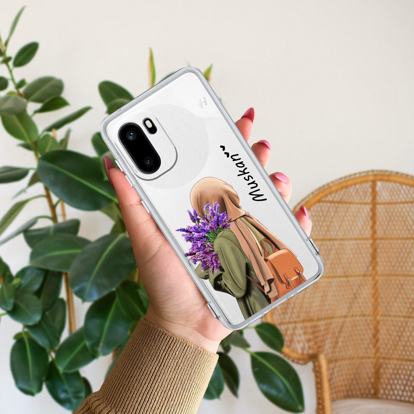 Personalized Hijab Girl Transparent Silicon Case For OnePlus