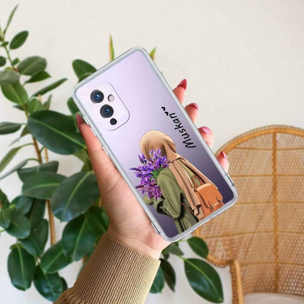 Personalized Hijab Girl Transparent Silicon Case For OnePlus 9