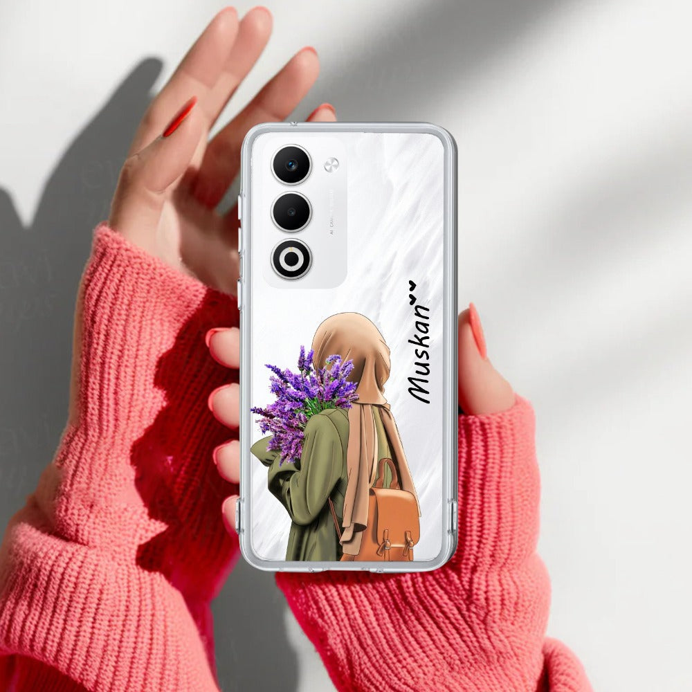 Personalized Hijab Girl Transparent Silicon Case For Oppo