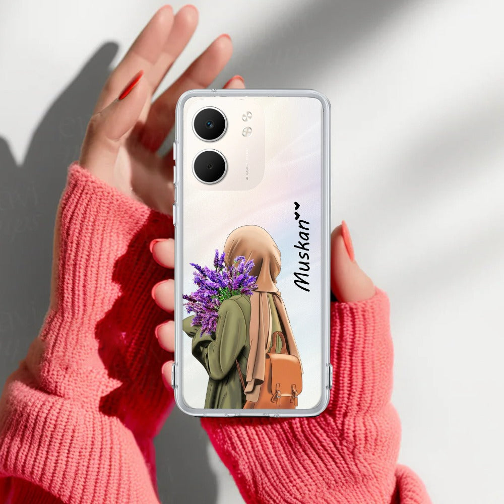 Personalized Hijab Girl Transparent Silicon Case For Oppo