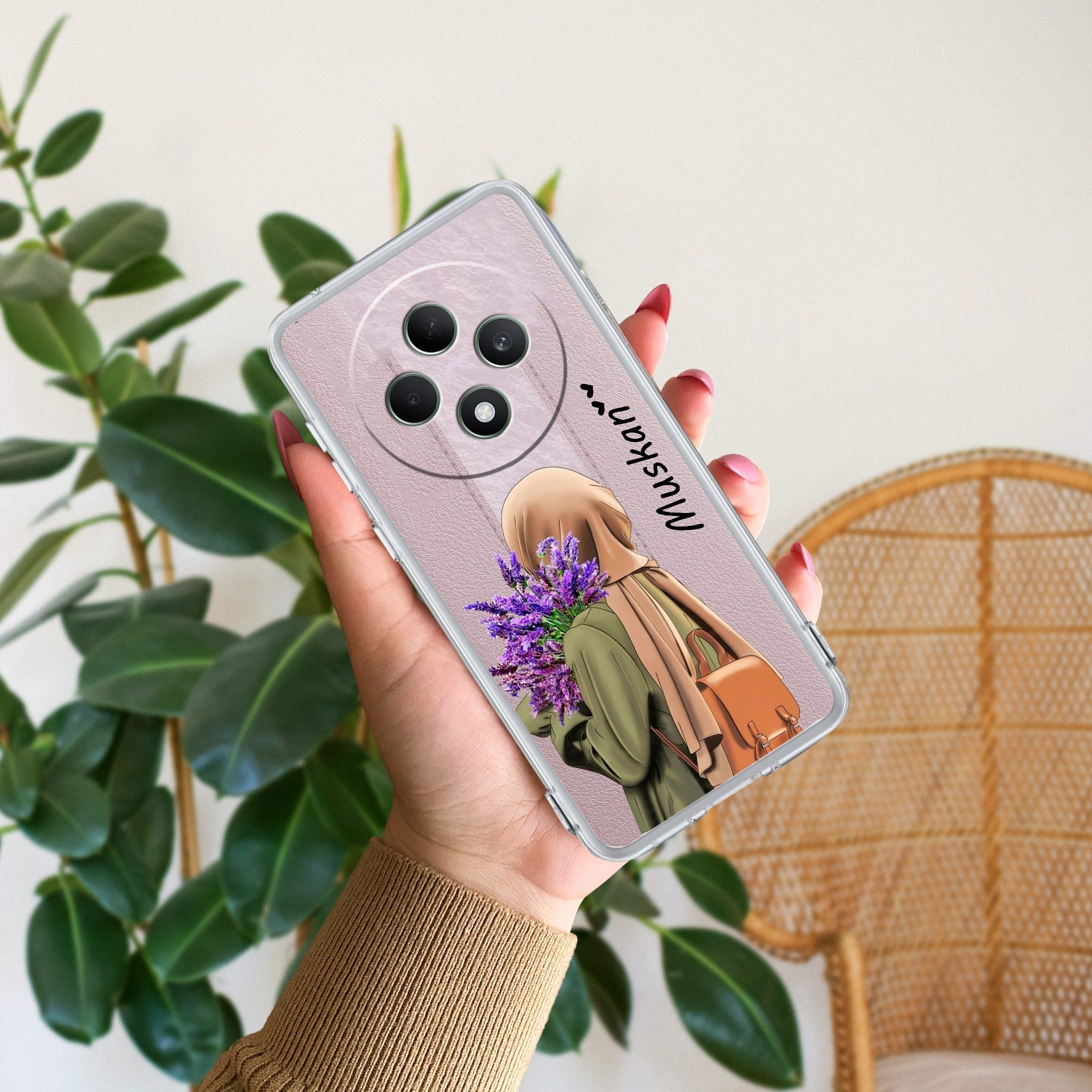 Personalized Hijab Girl Anti Yellow Case For Oppo F27 Pro Plus 5G