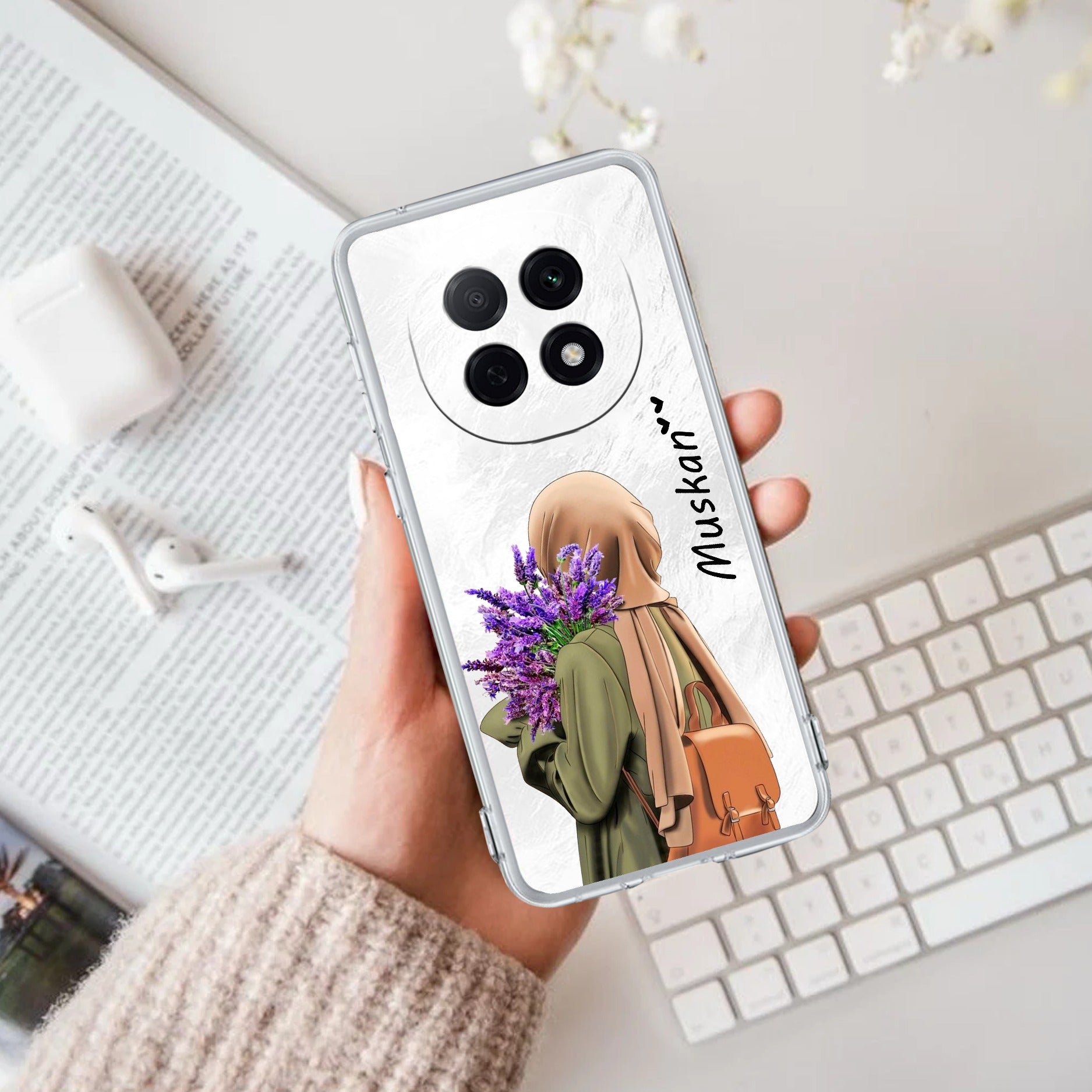 Personalized Hijab Girl Transparent Silicon Case For Oppo F29 Pro 5G