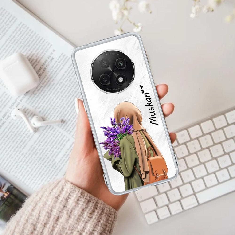 Personalized Hijab Girl Transparent Silicon Case For Oppo