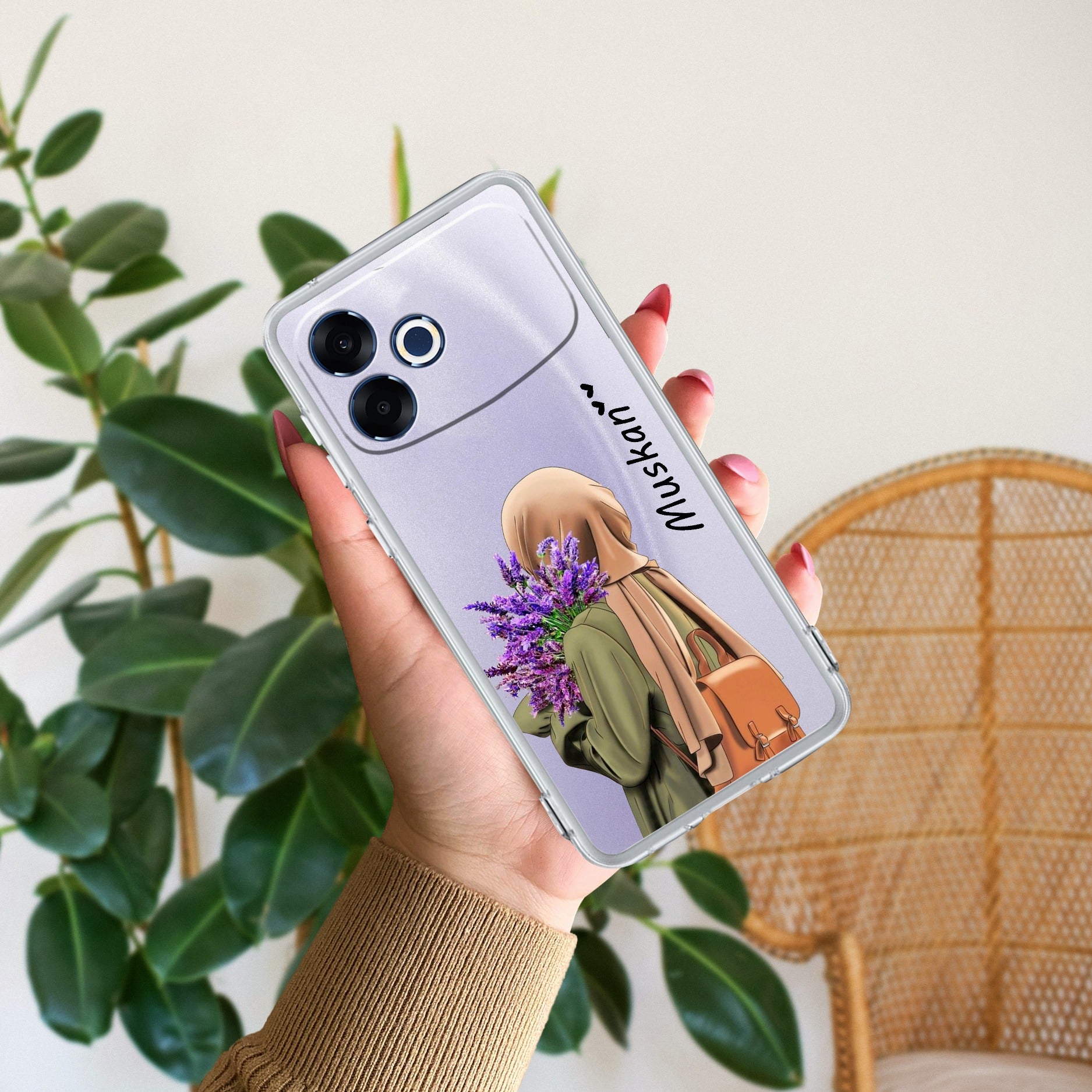 Personalized Hijab Girl Transparent Silicon Case For Oppo F33 Pro 5G