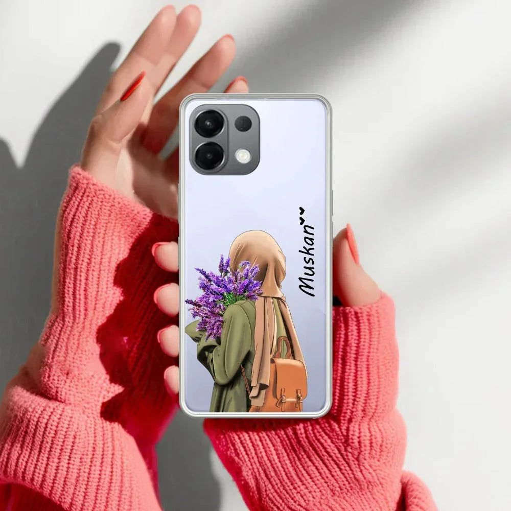 Personalized Hijab Girl Transparent Silicon Case For Oppo F27 Pro Plus 5G