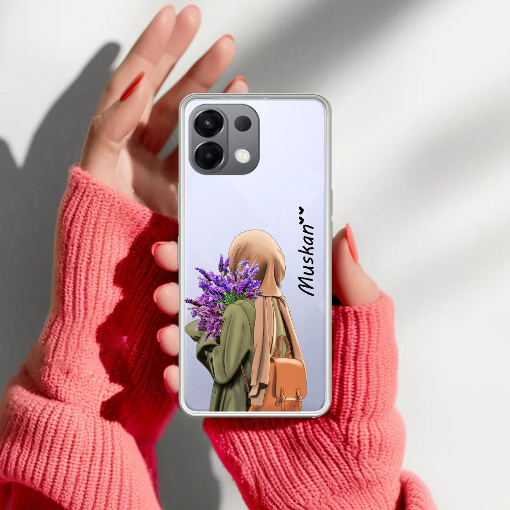 Personalized Hijab Girl Transparent Silicon Case For Oppo
