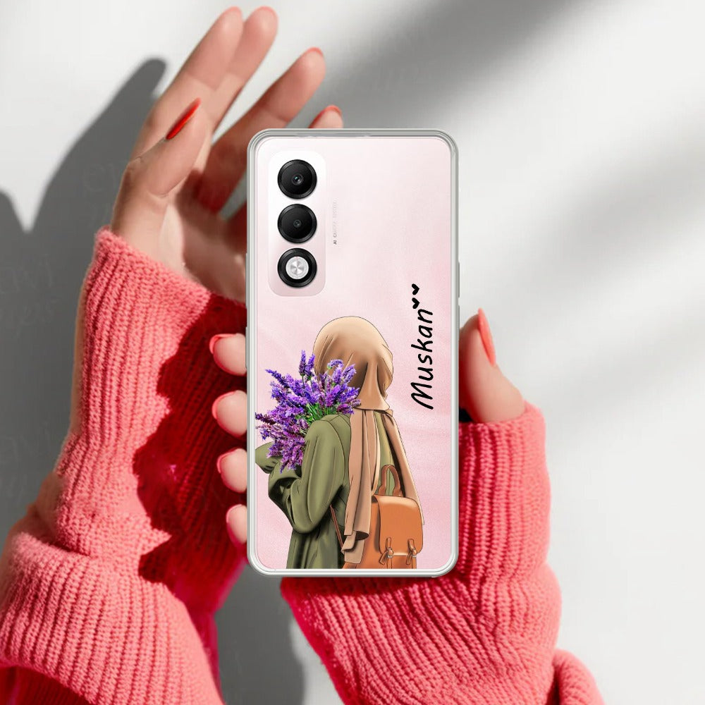 Personalized Hijab Girl Transparent Silicon Case For Oppo