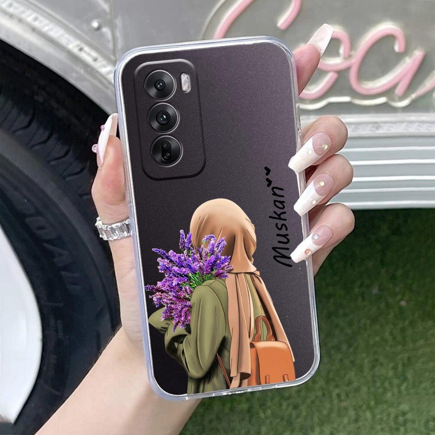 Personalized Hijab Girl Transparent Silicon Case For Oppo