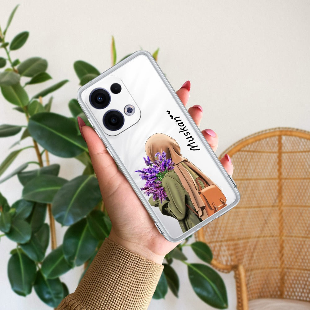Personalized Hijab Girl Transparent Silicon Case For Oppo