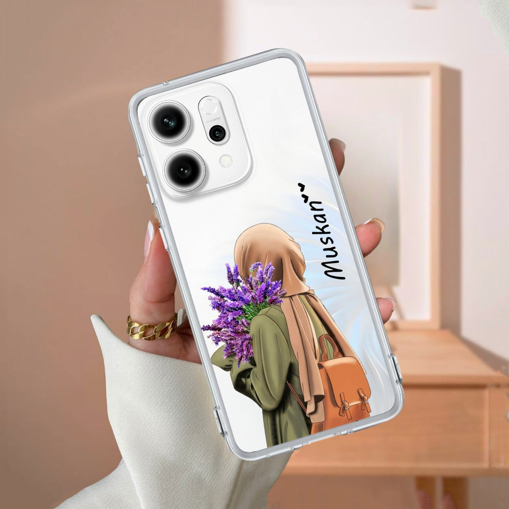 Personalized Hijab Girl Transparent Silicon Case For Oppo
