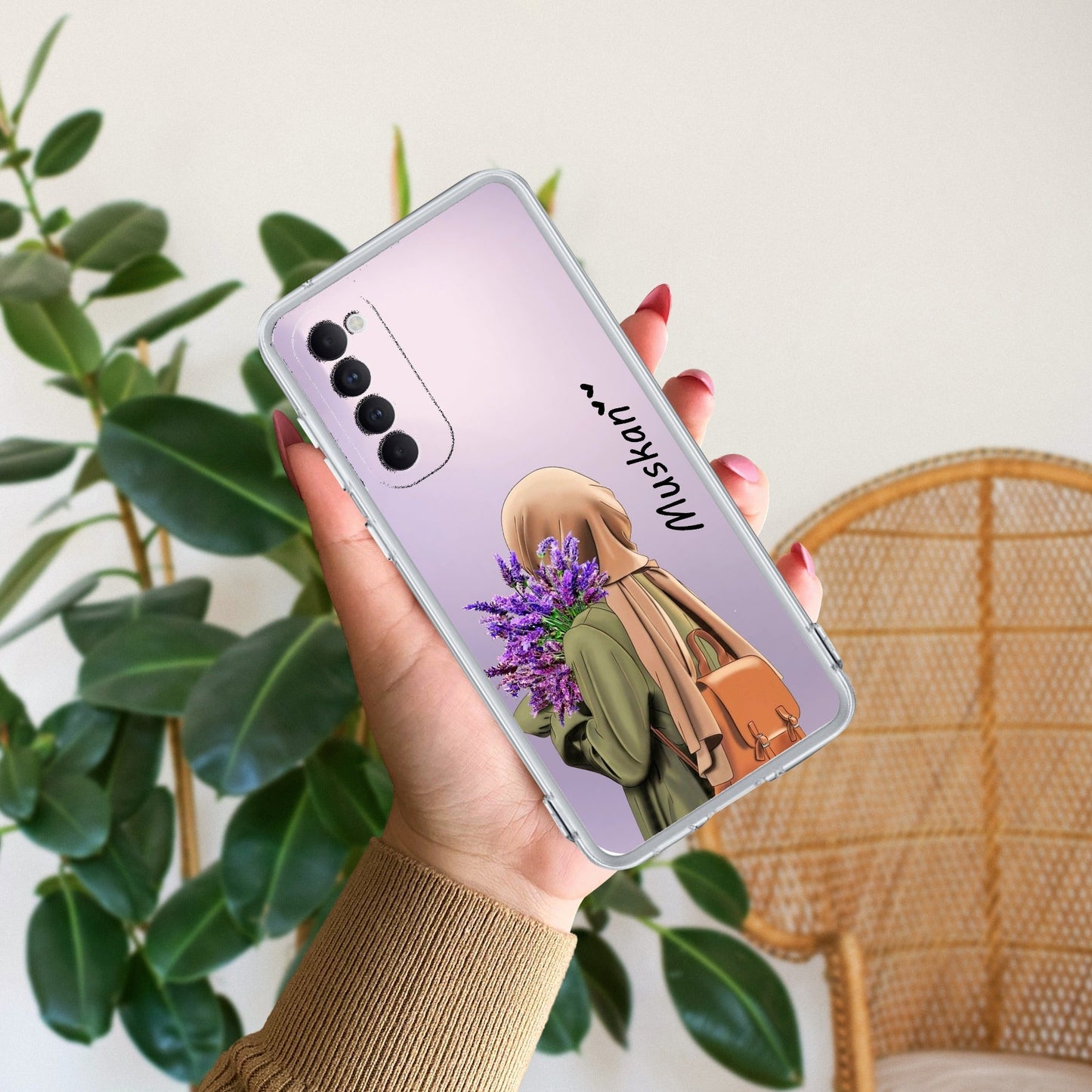 Personalized Hijab Girl Transparent Silicon Case For Oppo