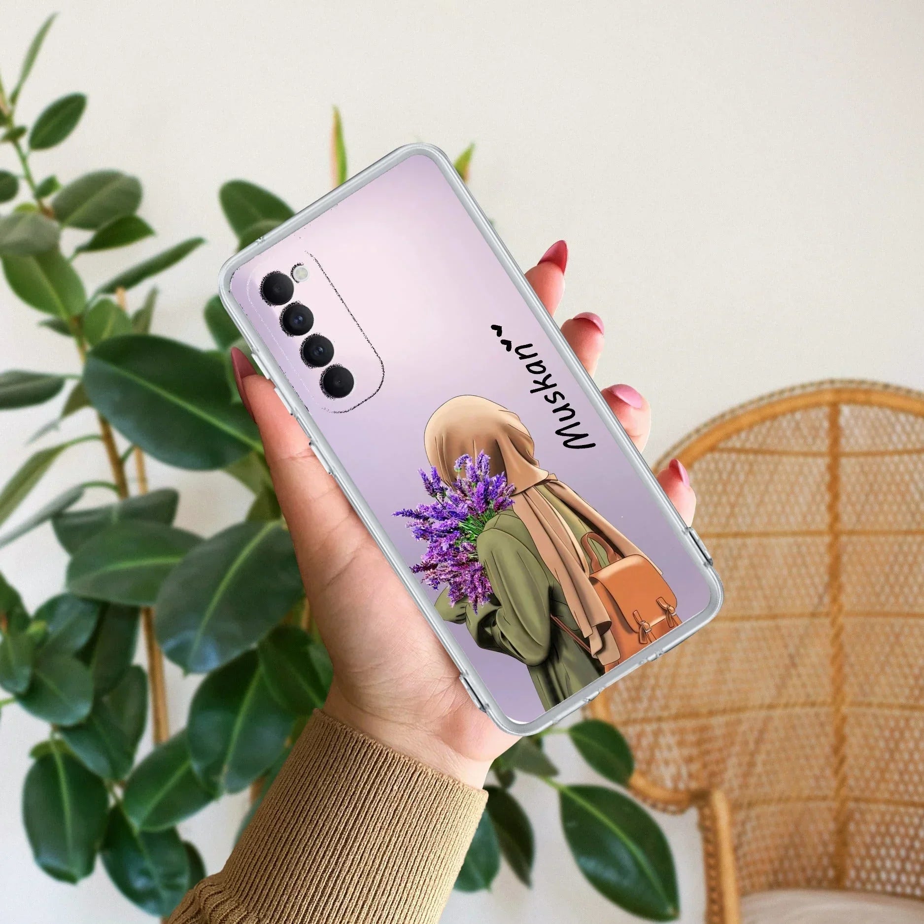 Personalized Hijab Girl Anti Yellow Case For Oppo Reno 4 Pro