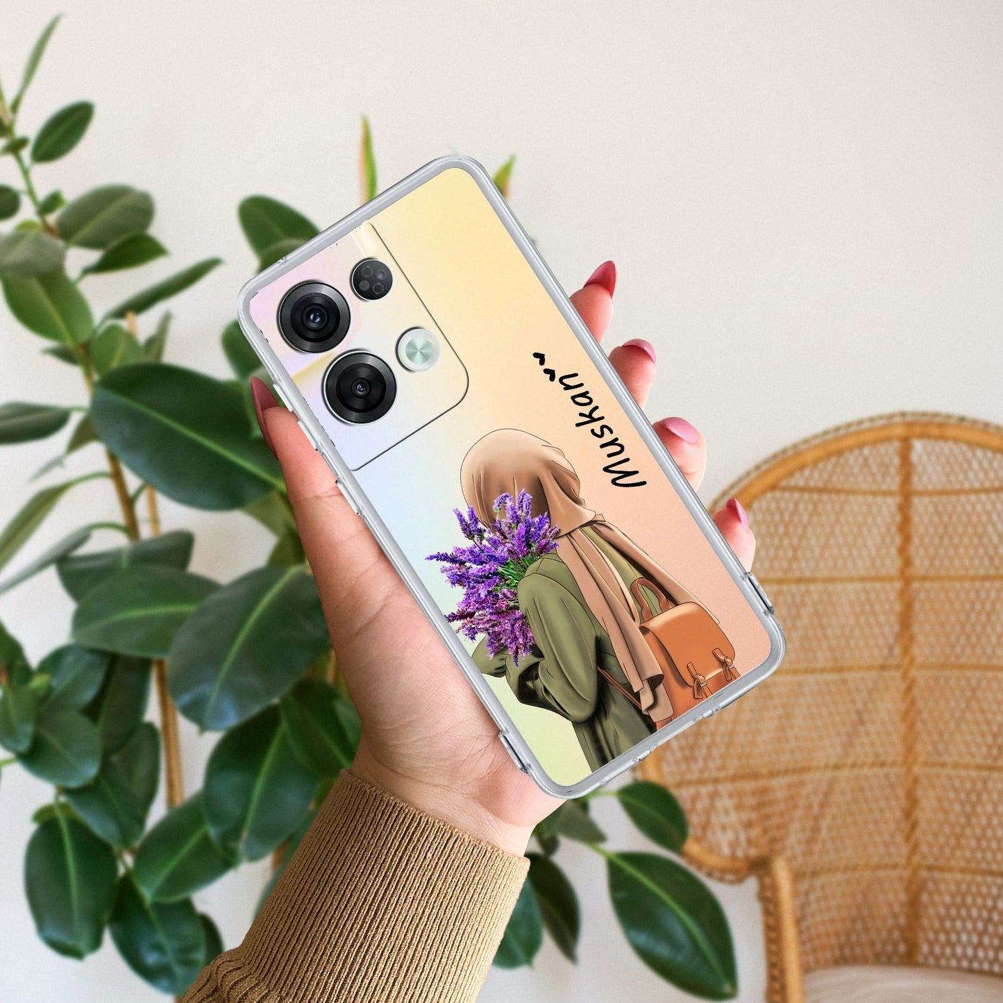 Personalized Hijab Girl Transparent Silicon Case For Oppo