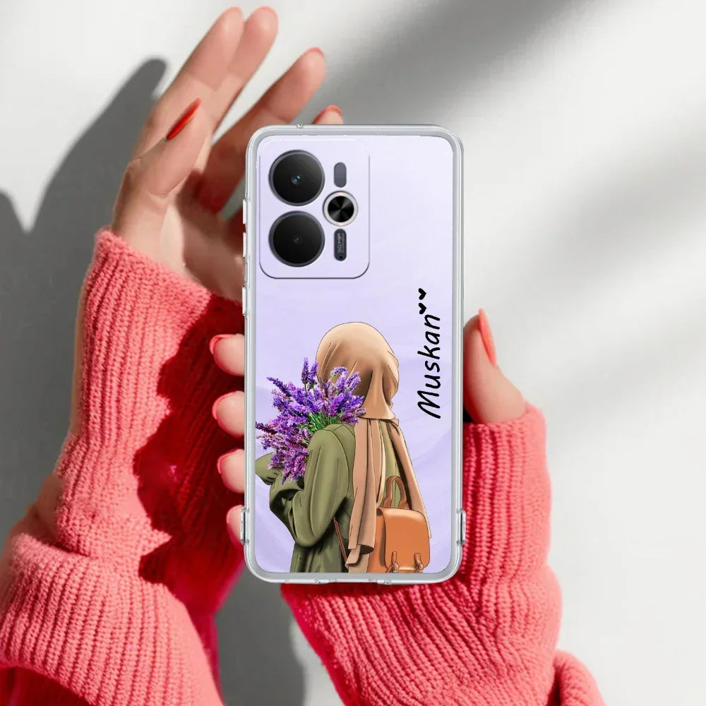 Personalized Hijab Girl Transparent Silicon Case For Realme Narzo 70 Pro 5G
