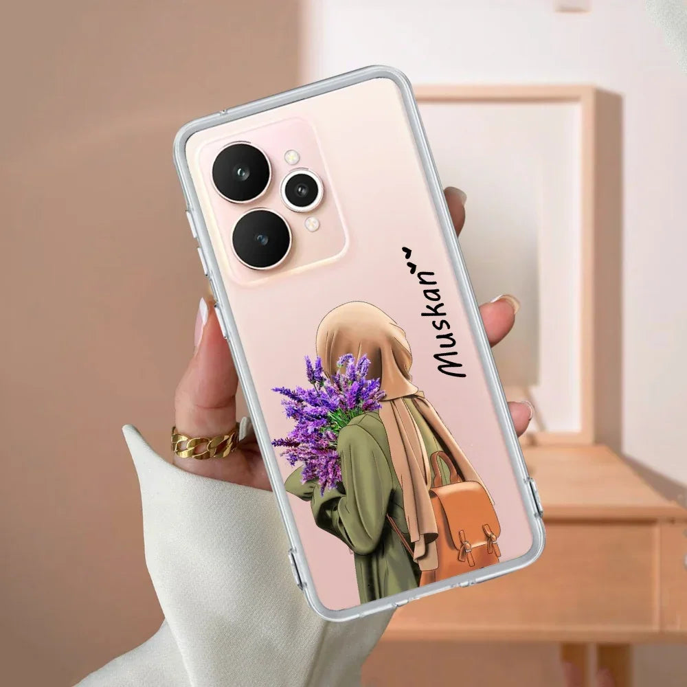 Personalized Hijab Girl Transparent Silicon Case For Realme 13 5G