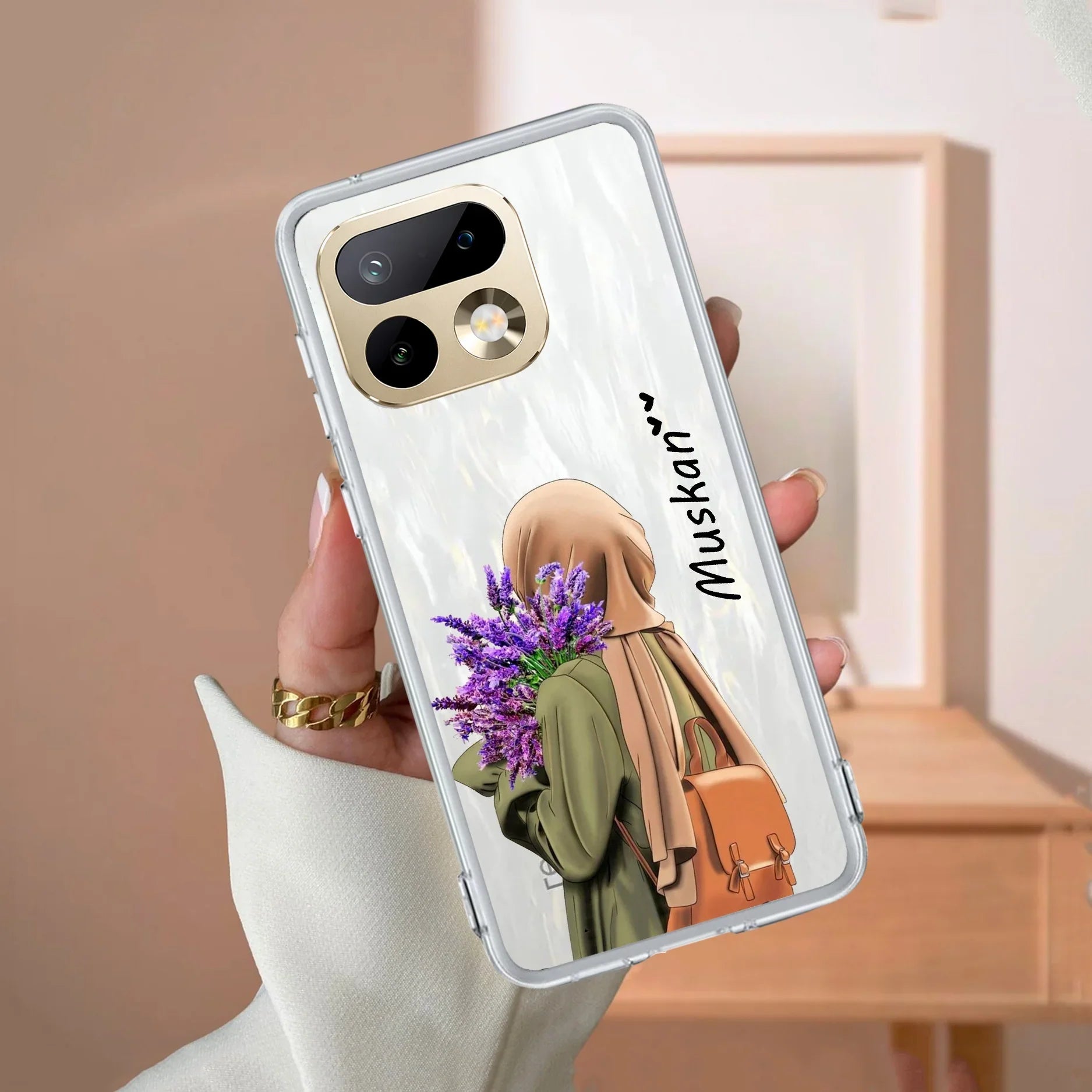 Personalized Hijab Girl Transparent Silicon Case For Realme GT 7 5G