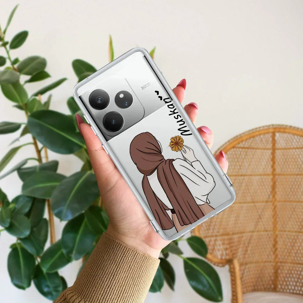 Personalized Hijab Girl Transparent Silicon Case V2 For Realme 12 Plus 5G