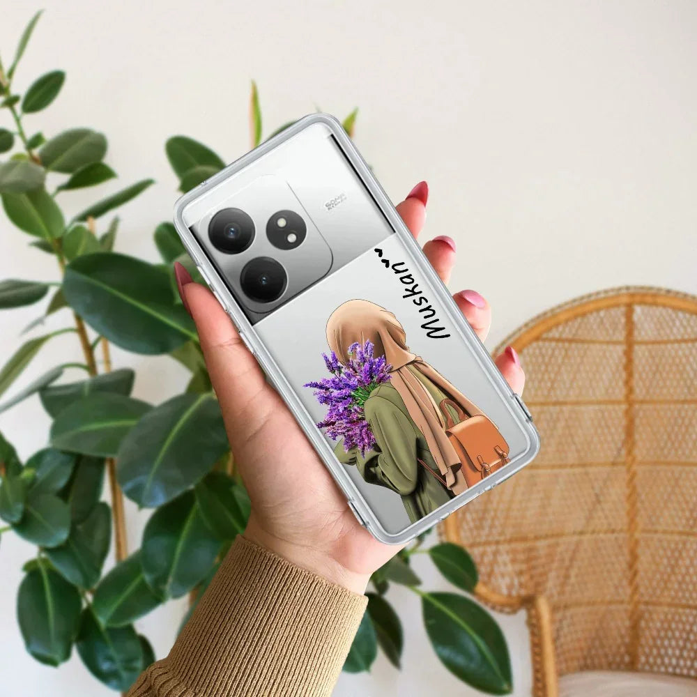 Personalized Hijab Girl Transparent Silicon Case For Realme 12 Pro 5G