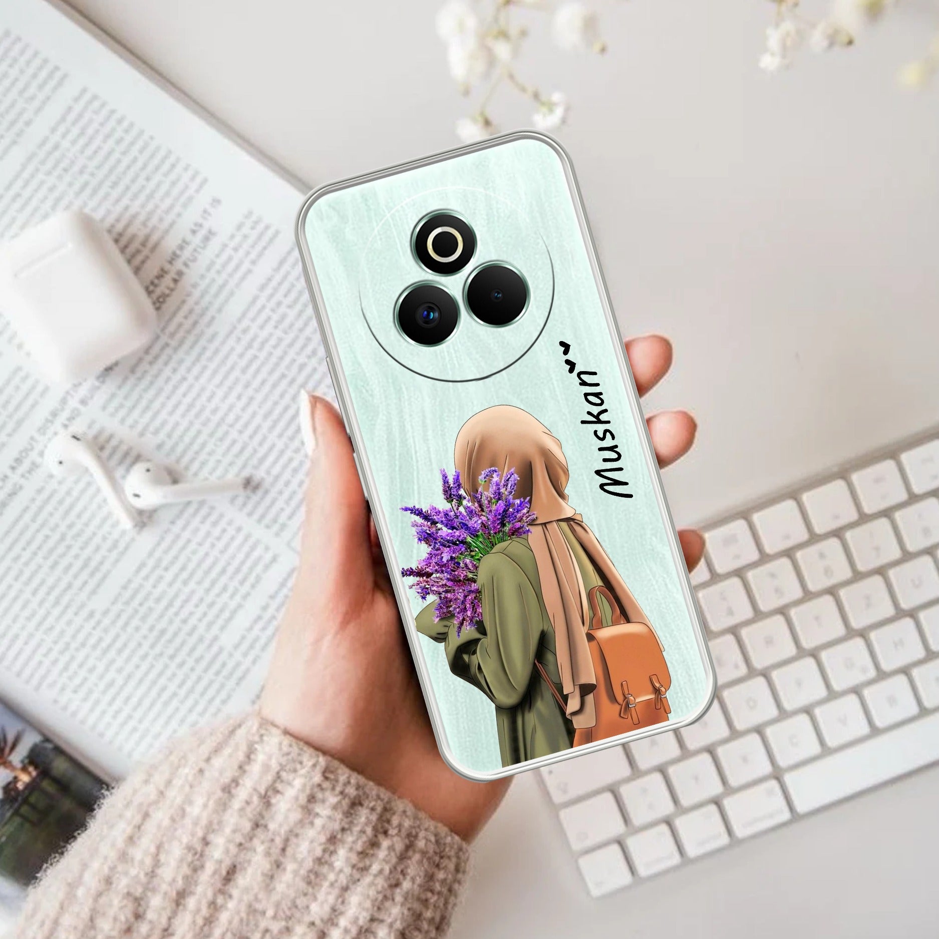 Personalized Hijab Girl Transparent Silicon Case For Realme P3 Pro 5G