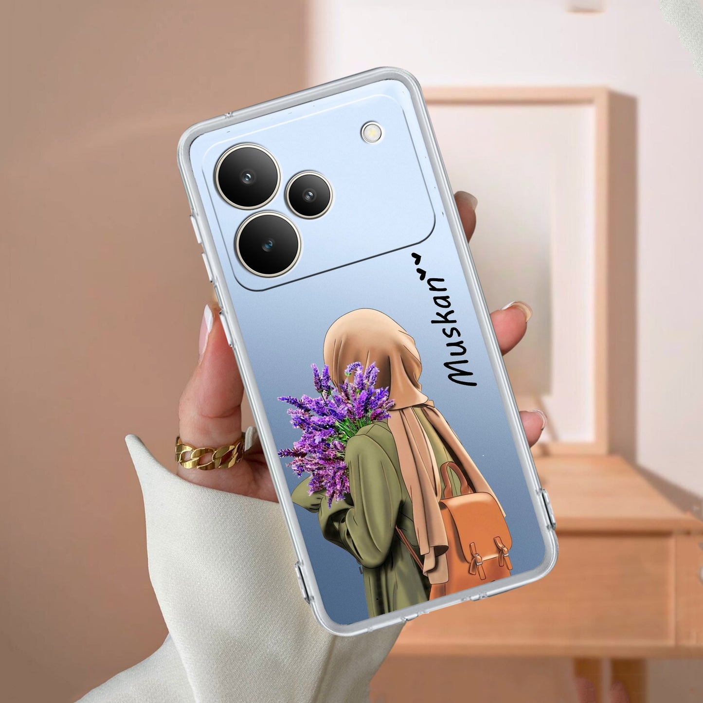Personalized Hijab Girl Transparent Silicon Case For Realme/Narzo