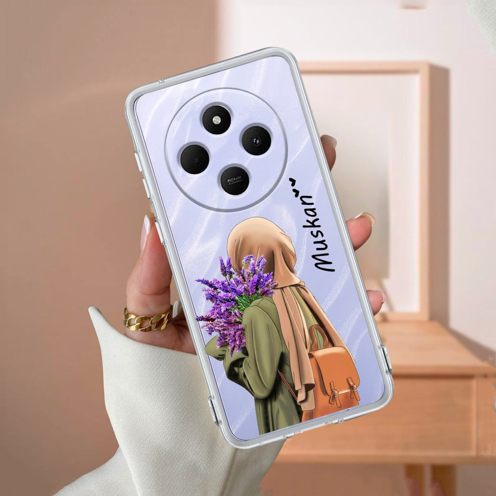 Personalized Hijab Girl Transparent Silicon Case For Poco