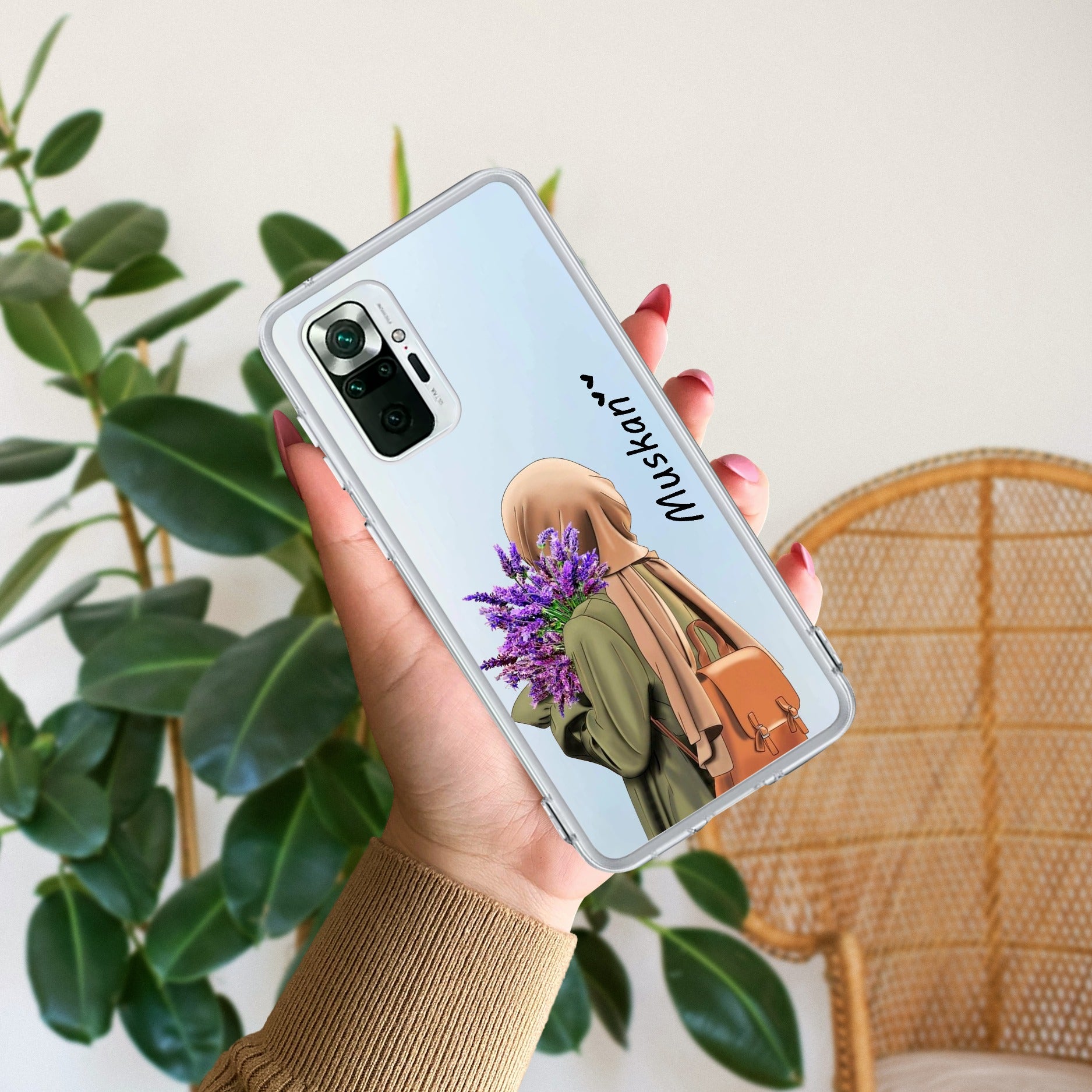 Personalized Hijab Girl Transparent Silicon Case For Redmi Note 10 Pro / Redmi Note 10 Pro Max
