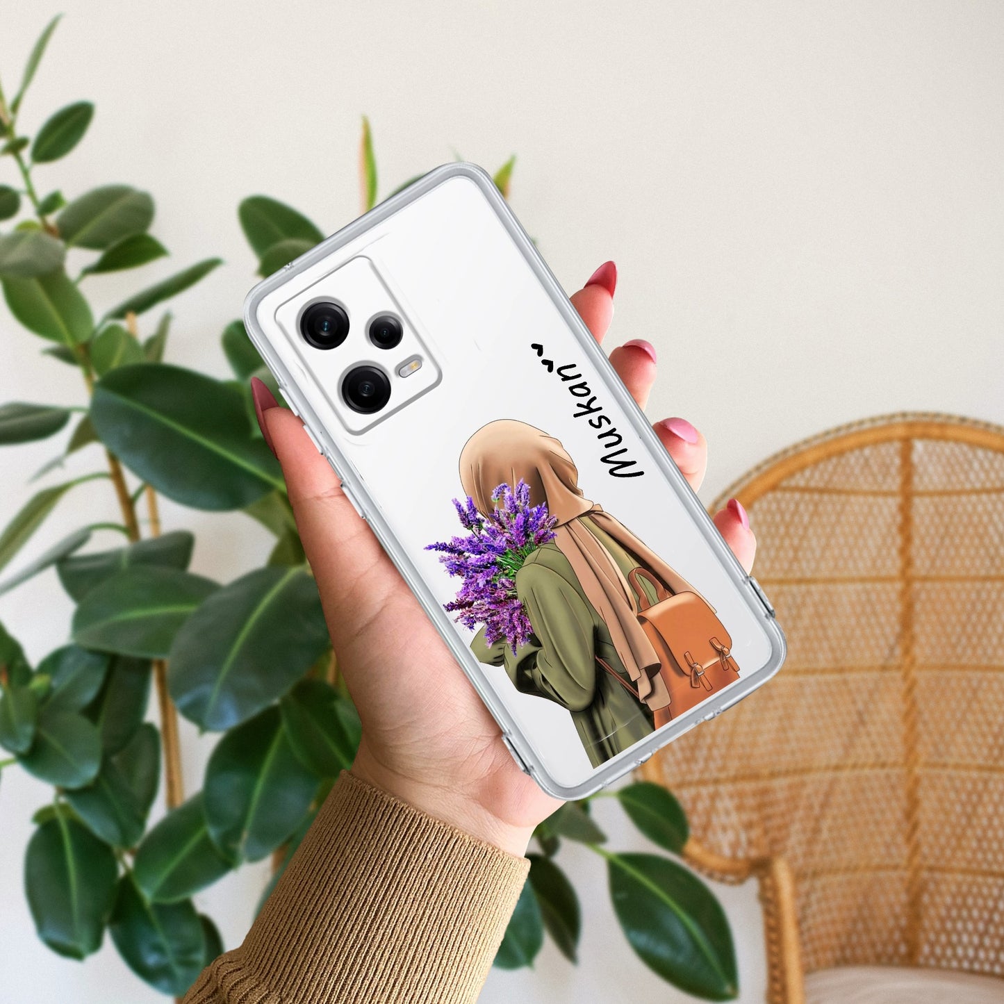 Personalized Hijab Girl Transparent Silicon Case For Redmi/Xiaomi